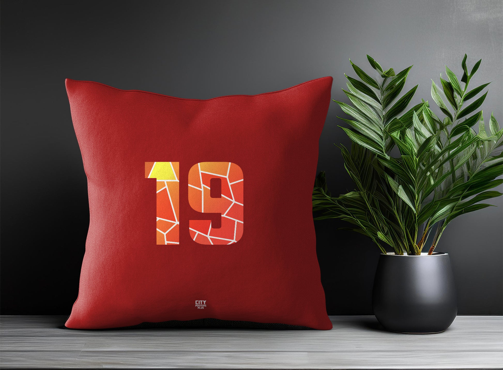 19 Number Pillow Case (Red)