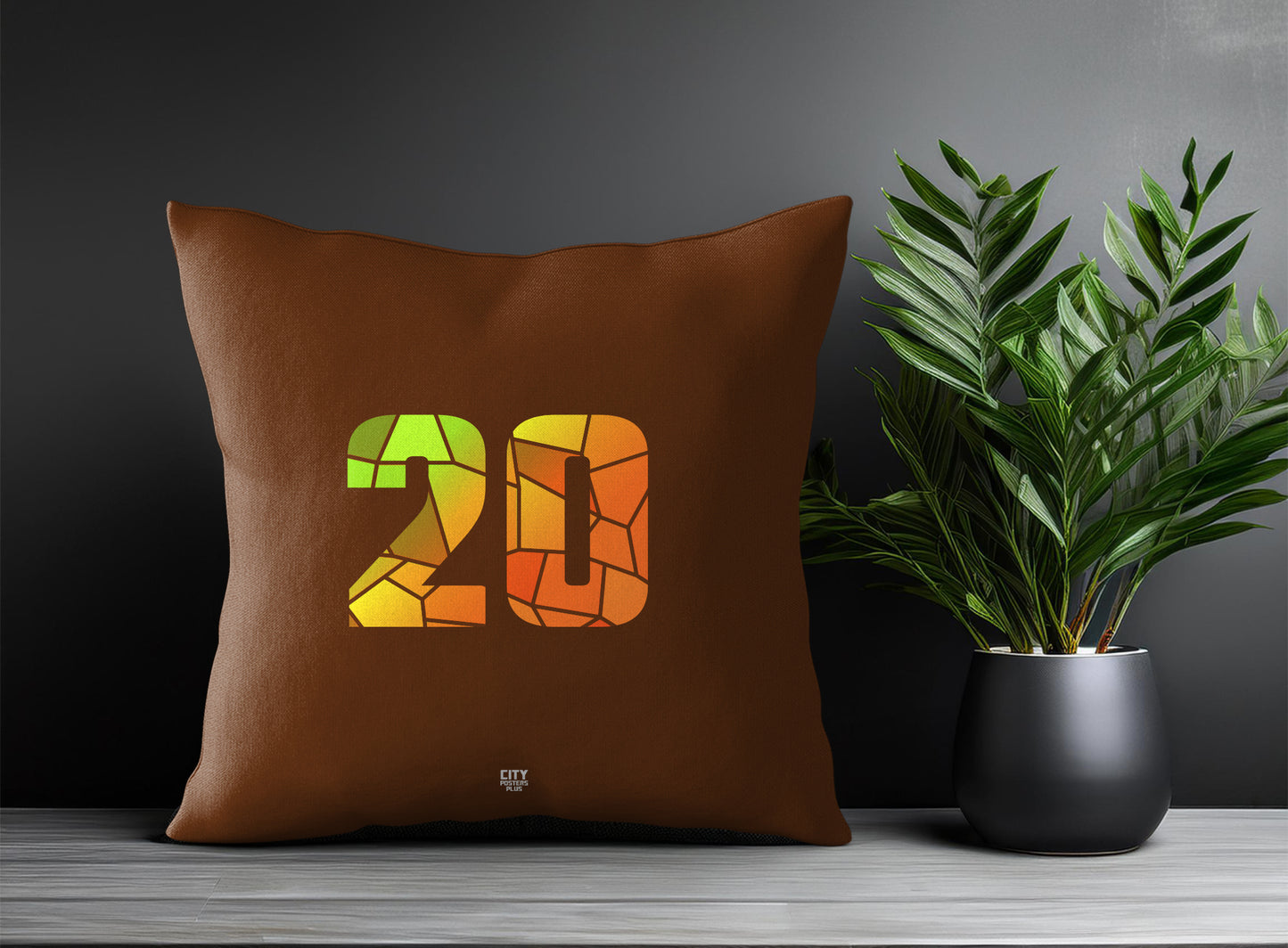 20 Number Pillow Case (Brown)