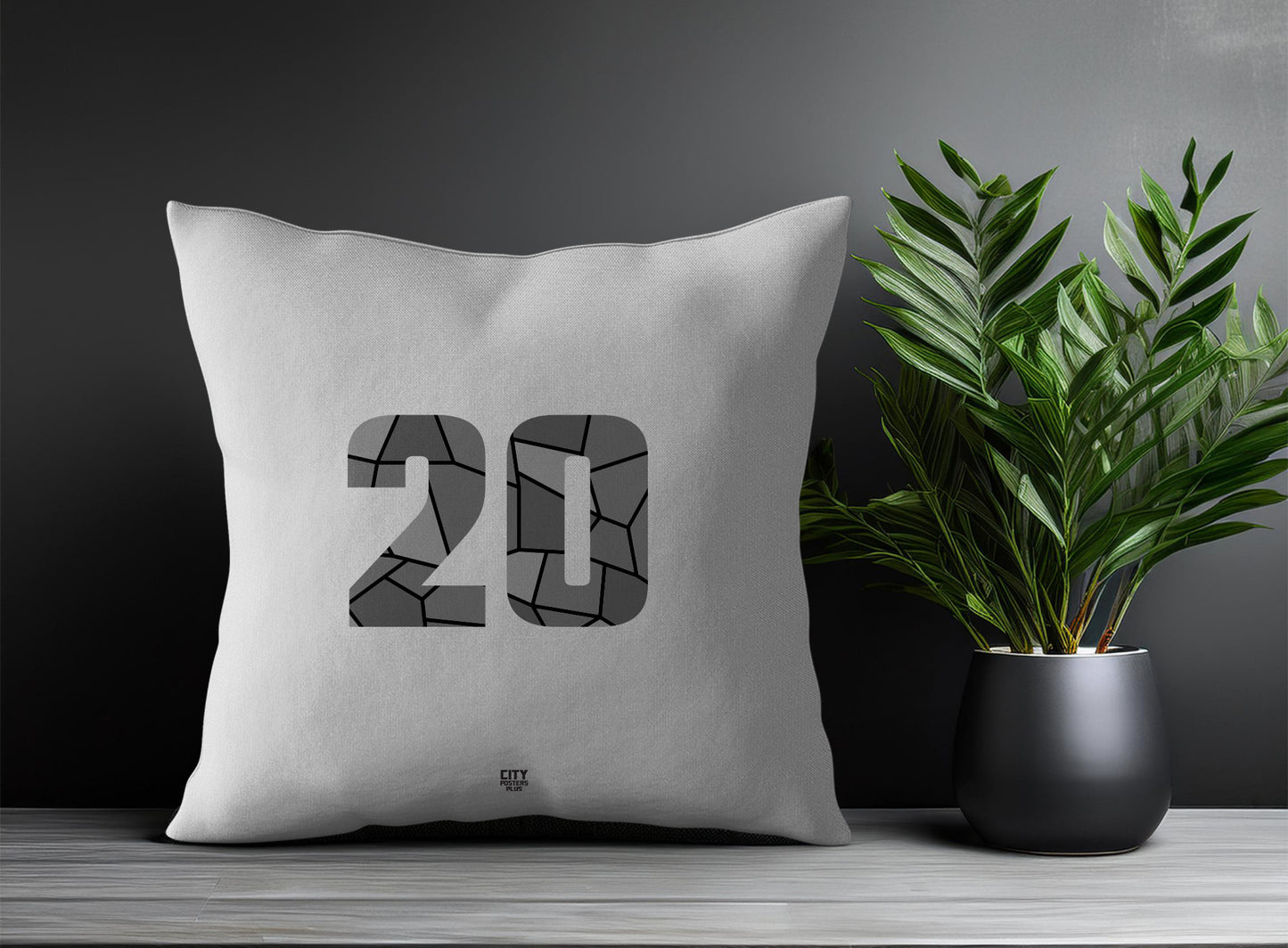 20 Number Pillow Case (Melange Grey)