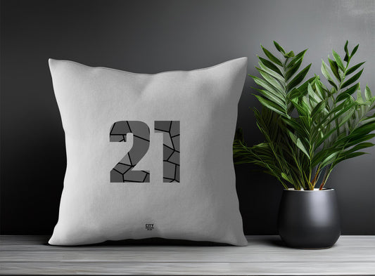 21 Number Pillow Case (Melange Grey)