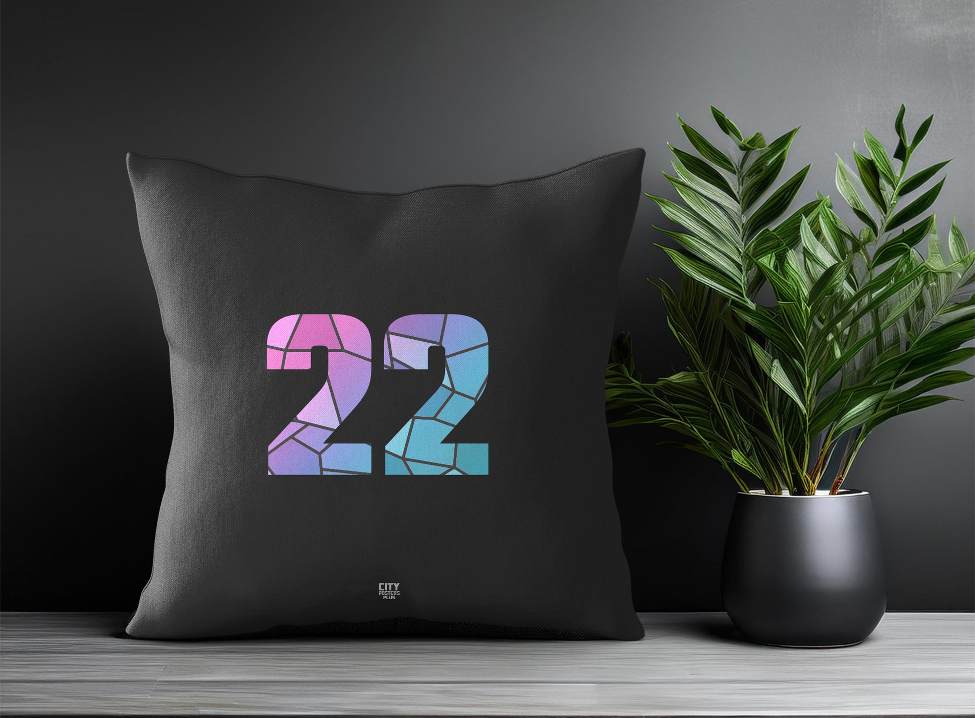 22 Number Pillow Case (Charcoal Grey)