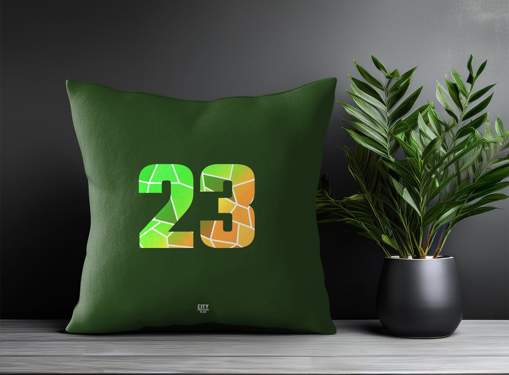 23 Number Pillow Case (Olive Green)