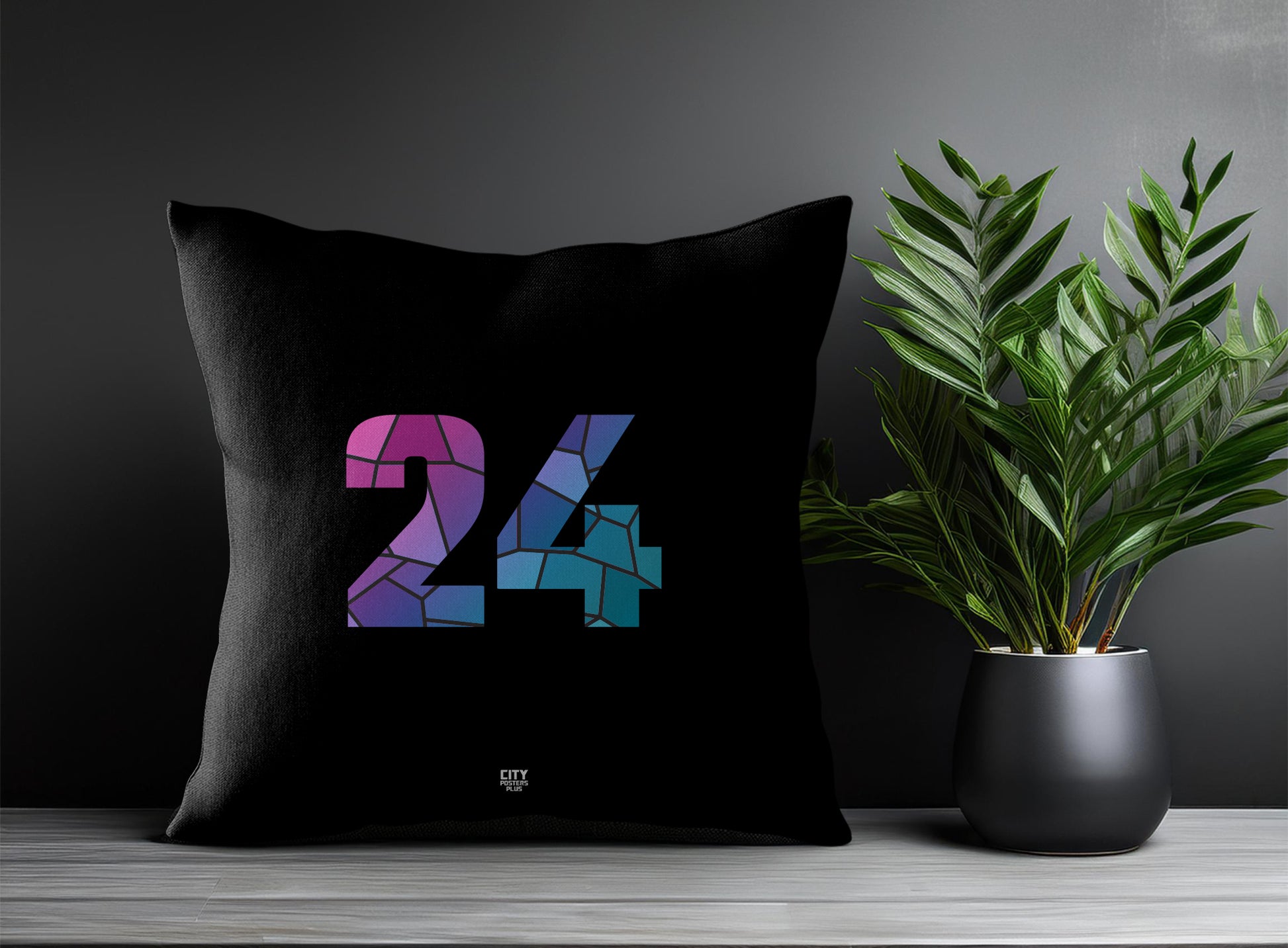 24 Number Pillow Case (Black)