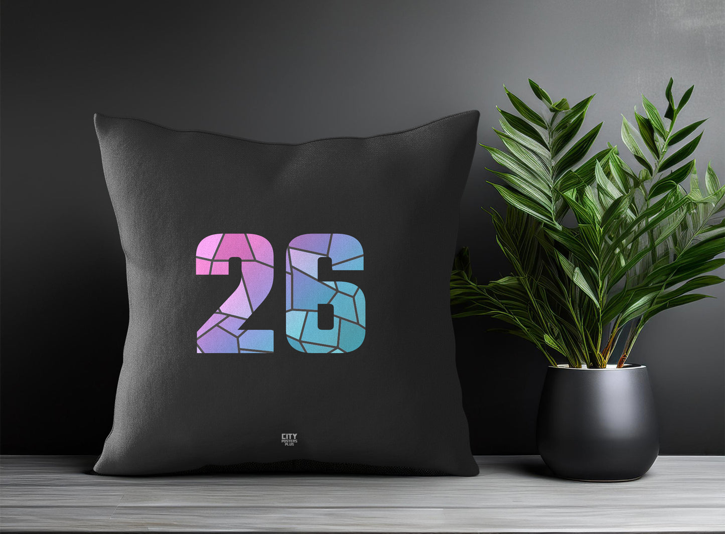 26 Number Pillow Case (Charcoal Grey)