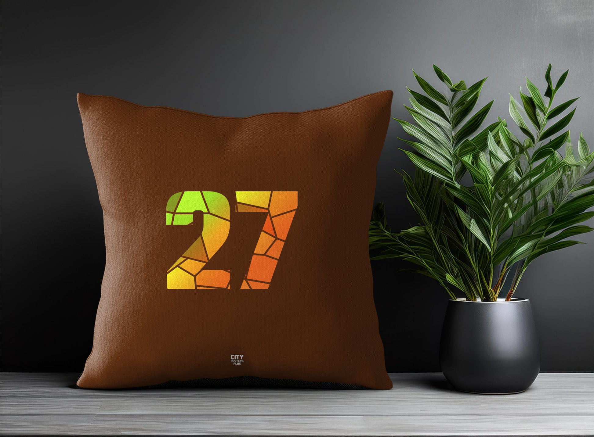 27 Number Pillow Case (Brown)