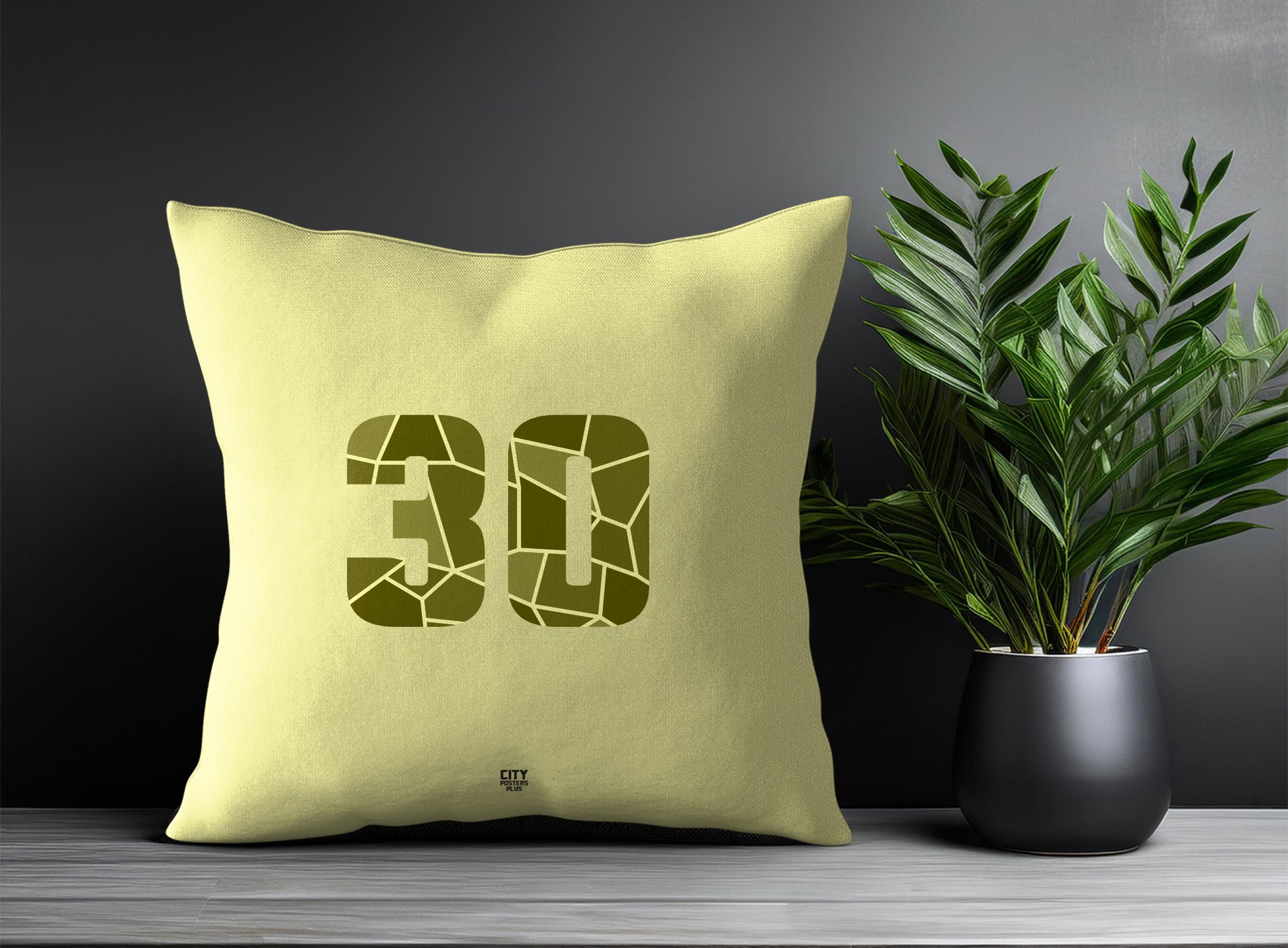 30 Number Pillow Case (Butter Yellow)