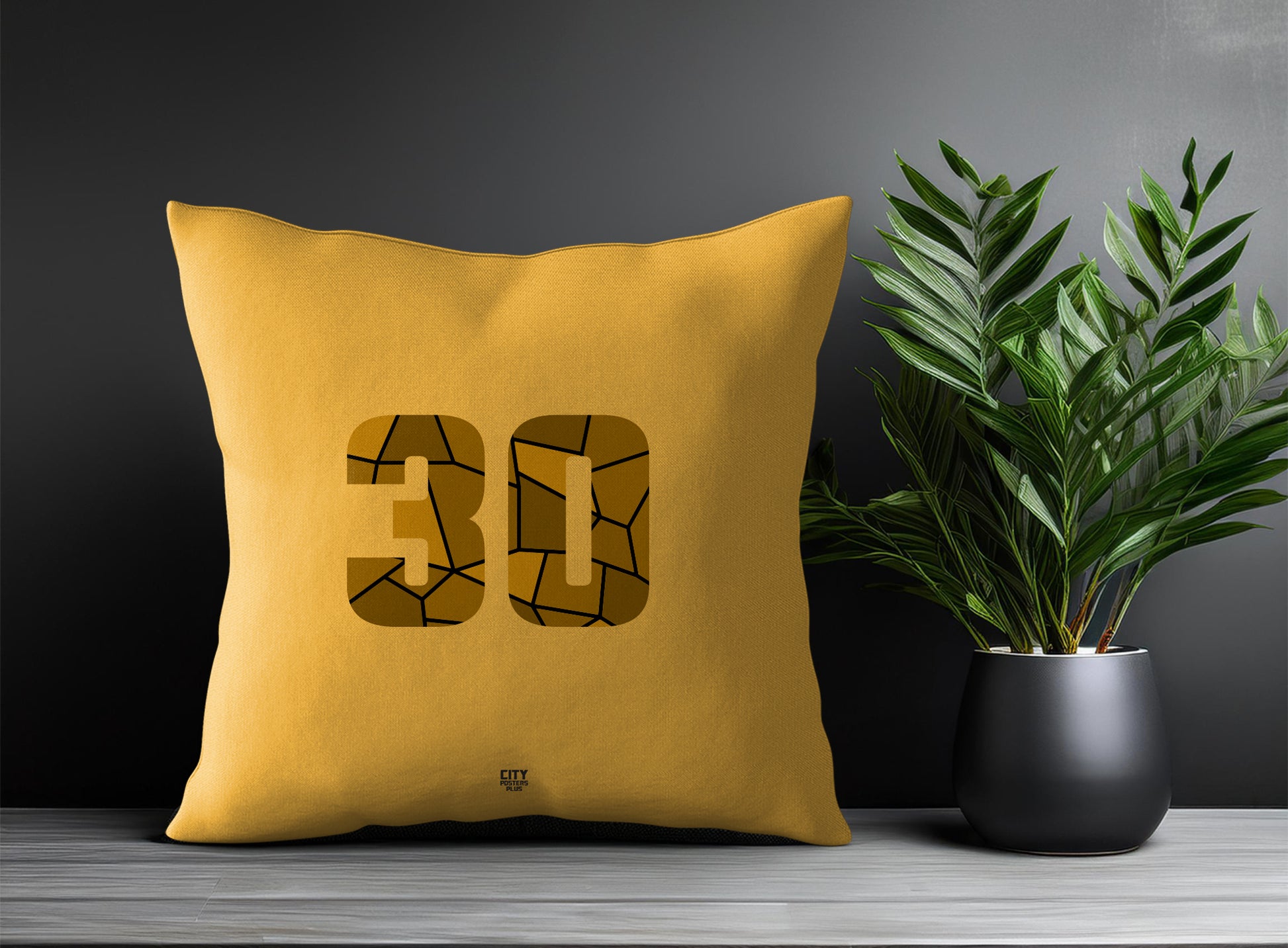 30 Number Pillow Case (Golden Yellow)