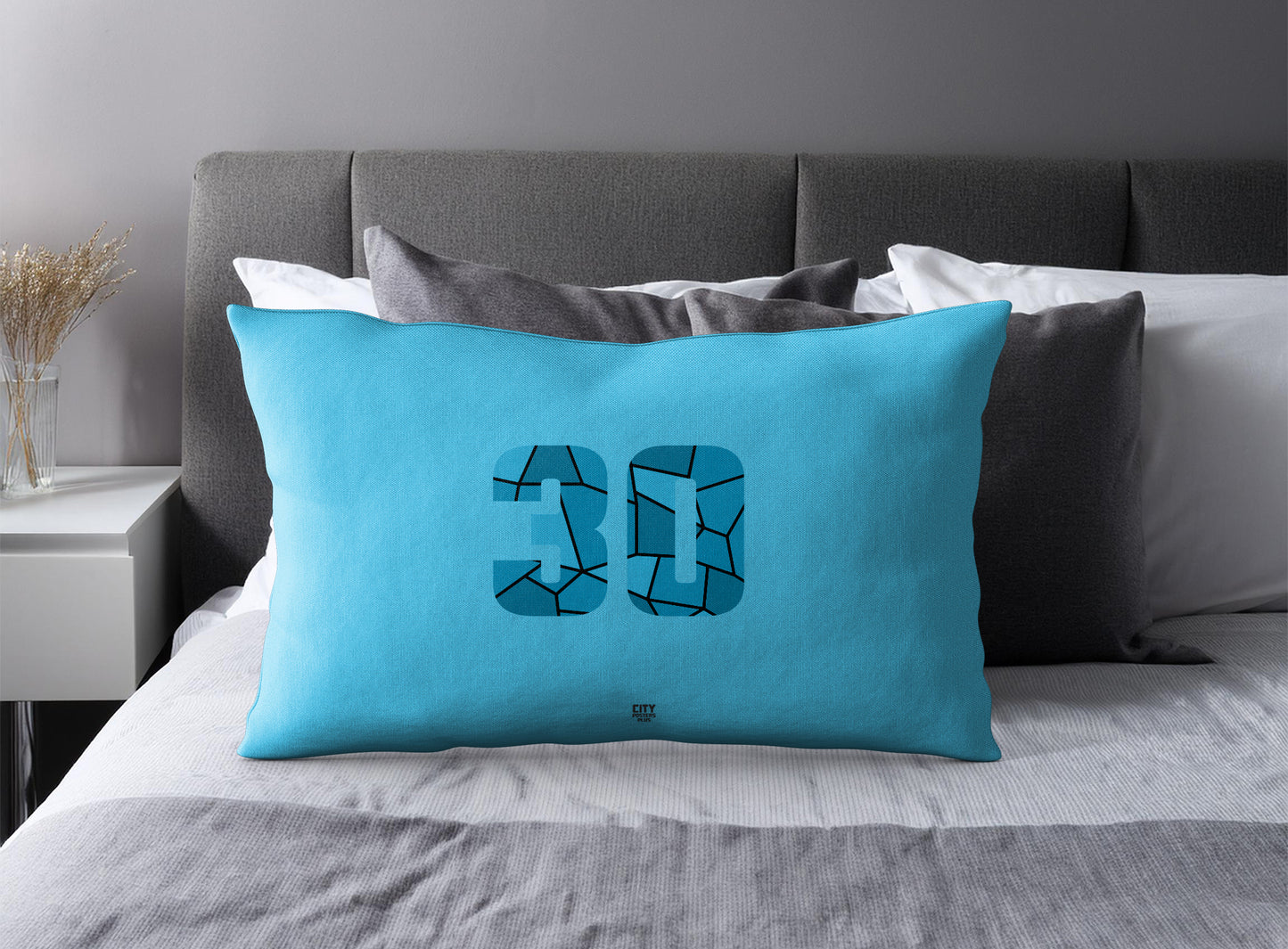 30 Number Pillow Case (Sky Blue)