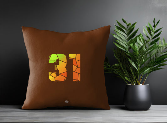 31 Number Pillow Case (Brown)