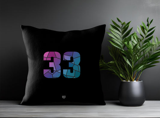 33 Number Pillow Case (Black)