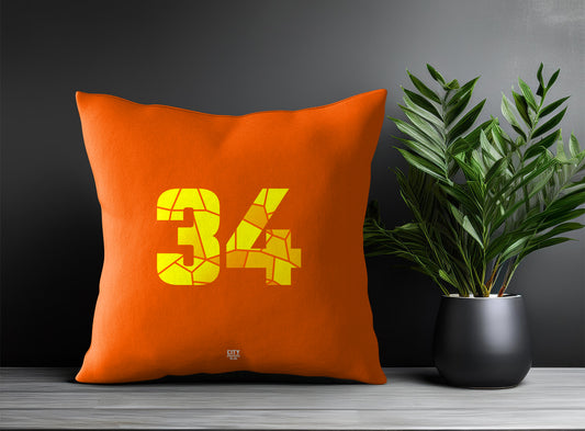 34 Number Pillow Case (Orange)