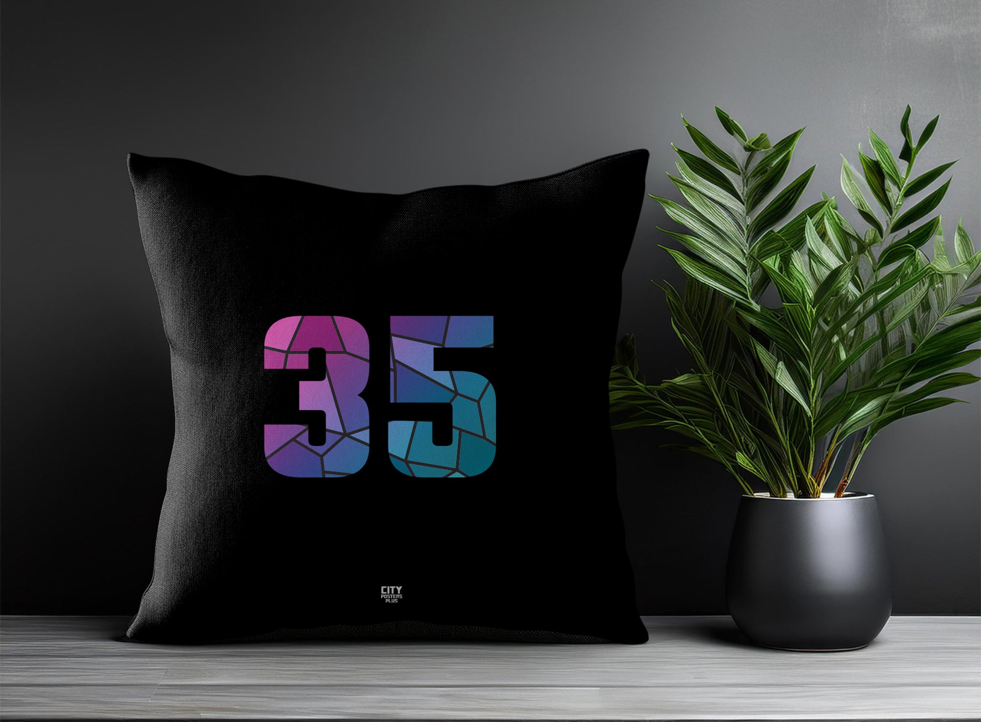 35 Number Pillow Case (Black)