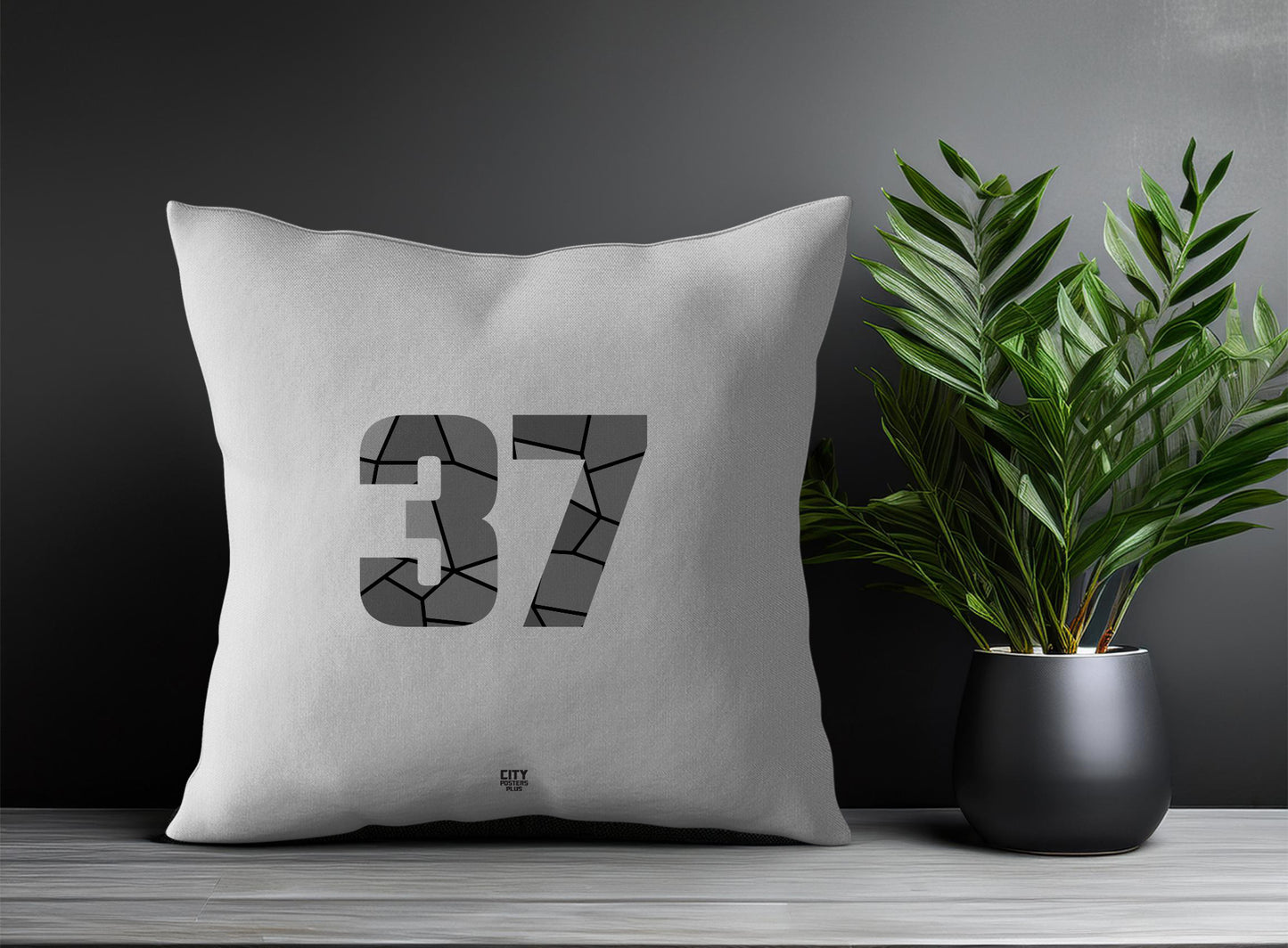 37 Number Pillow Case (Melange Grey)