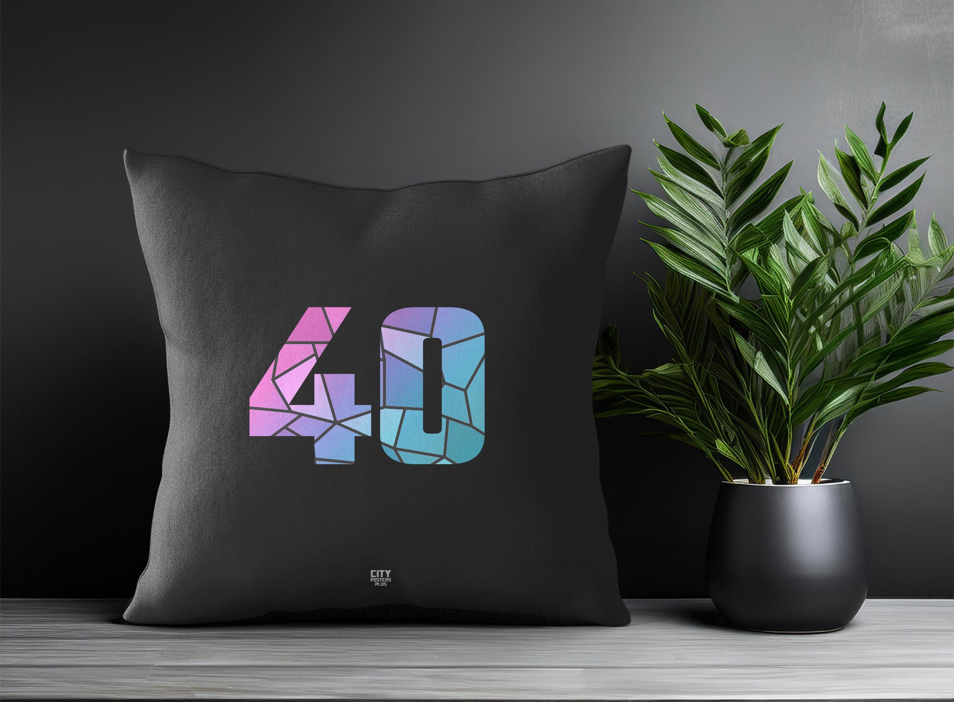 40 Number Pillow Case (Charcoal Grey)