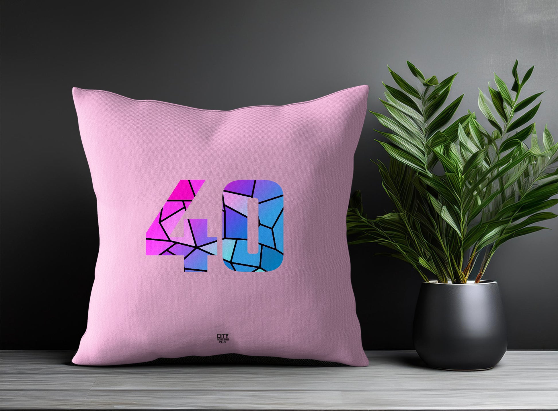 40 Number Pillow Case (Light Pink)