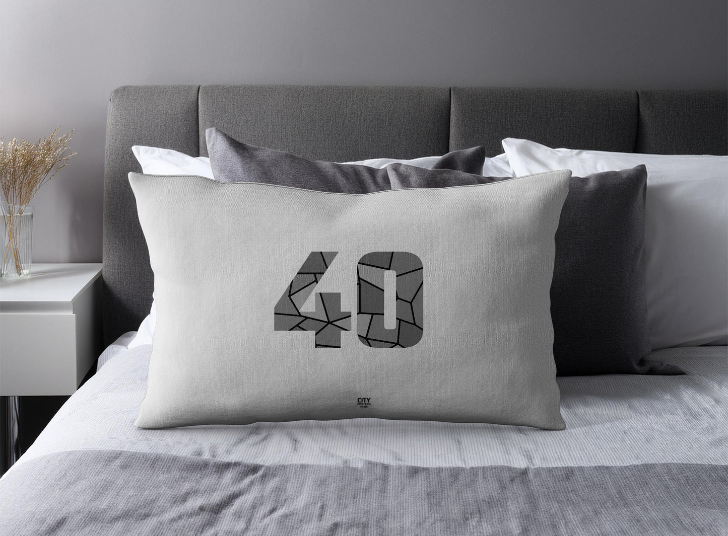 40 Number Pillow Case (Melange Grey)