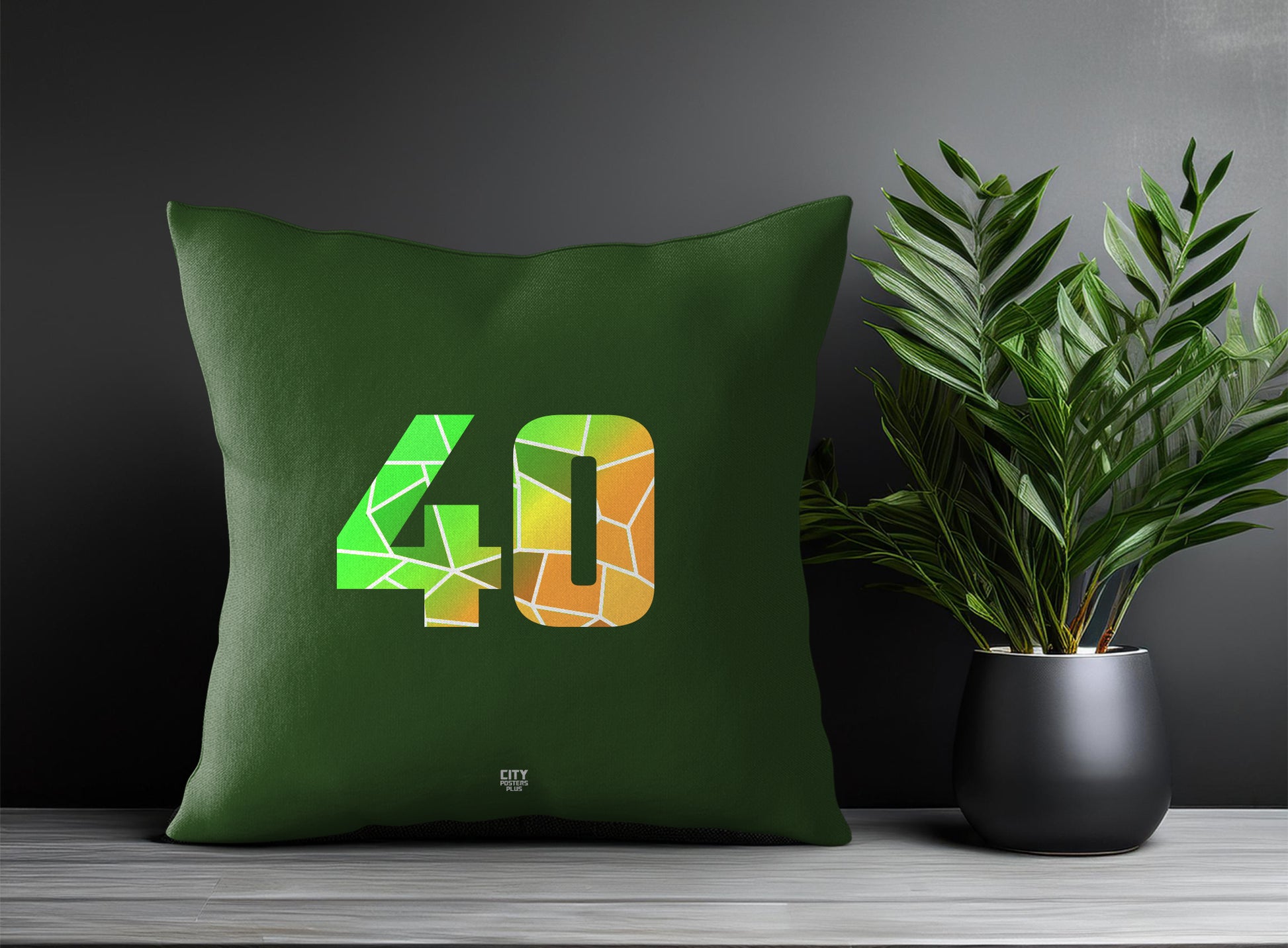 40 Number Pillow Case (Olive Green)