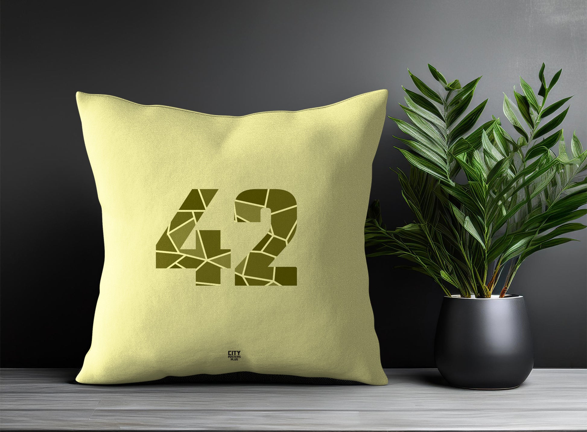 42 Number Pillow Case (Butter Yellow)