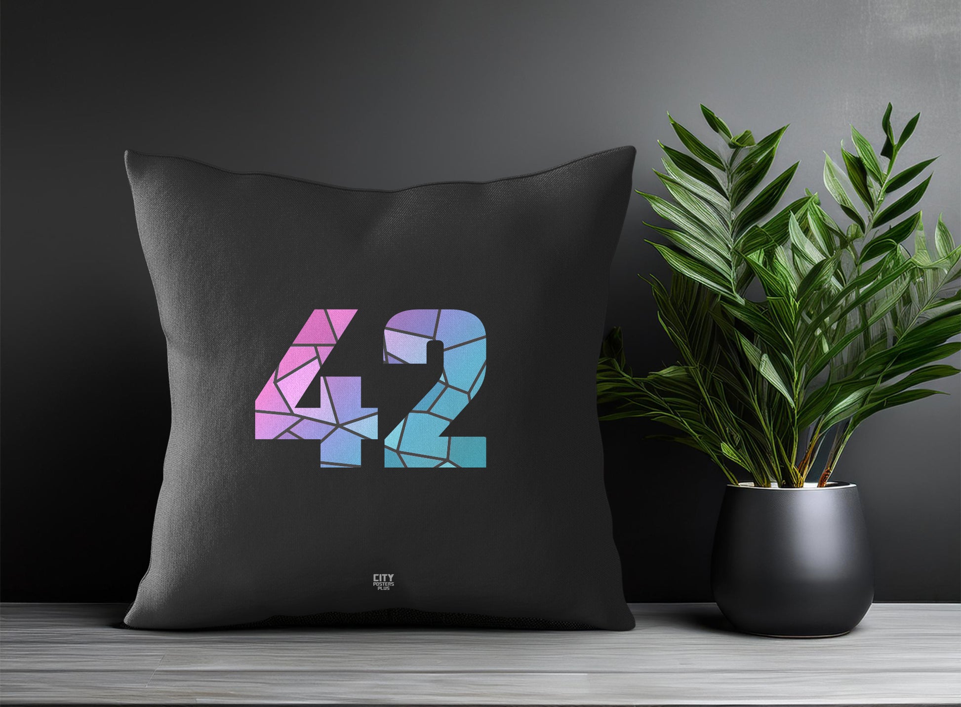 42 Number Pillow Case (Charcoal Grey)