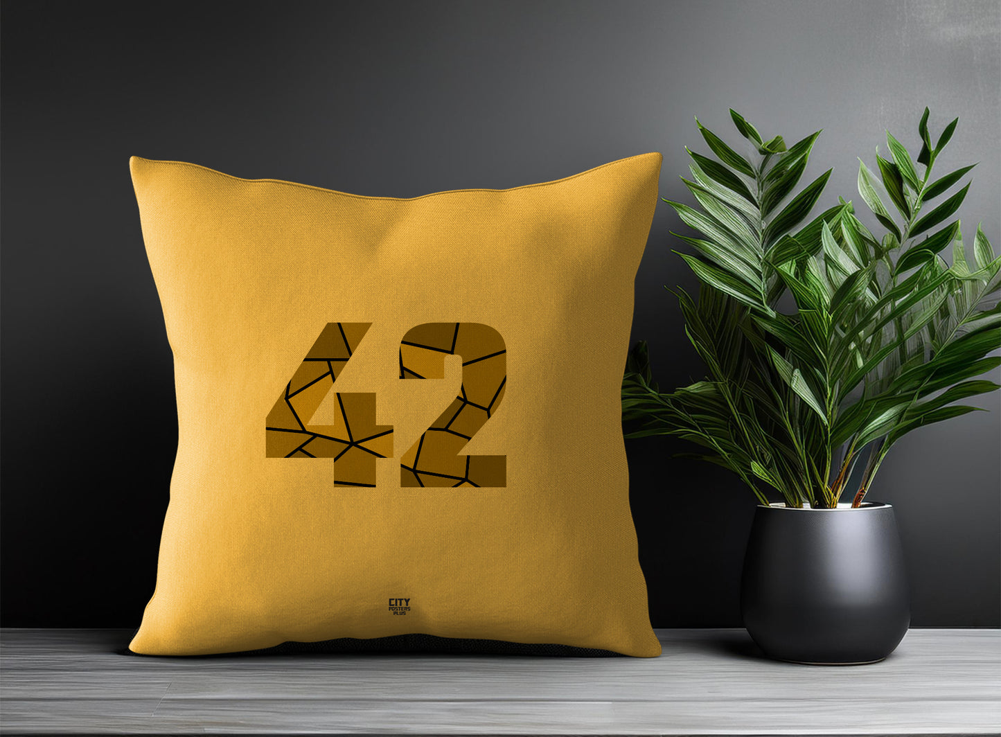 42 Number Pillow Case (Golden Yellow)