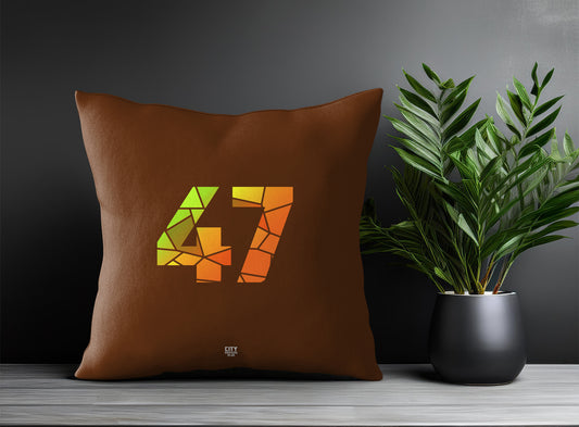 47 Number Pillow Case (Brown)