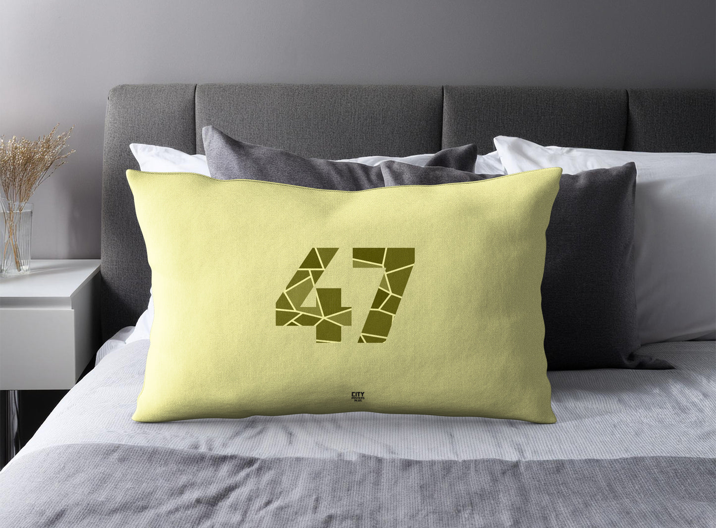 47 Number Pillow Case (Butter Yellow)