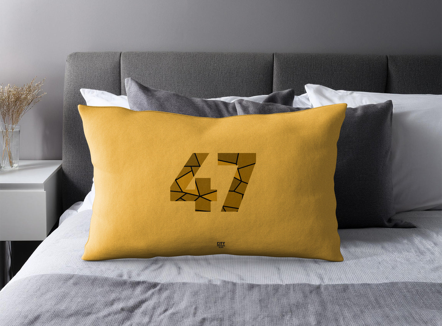 47 Number Pillow Case (Golden Yellow)