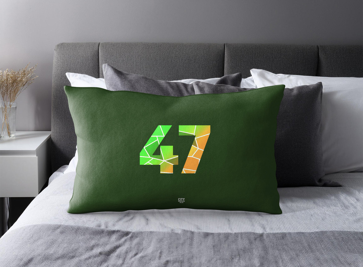 47 Number Pillow Case (Olive Green)