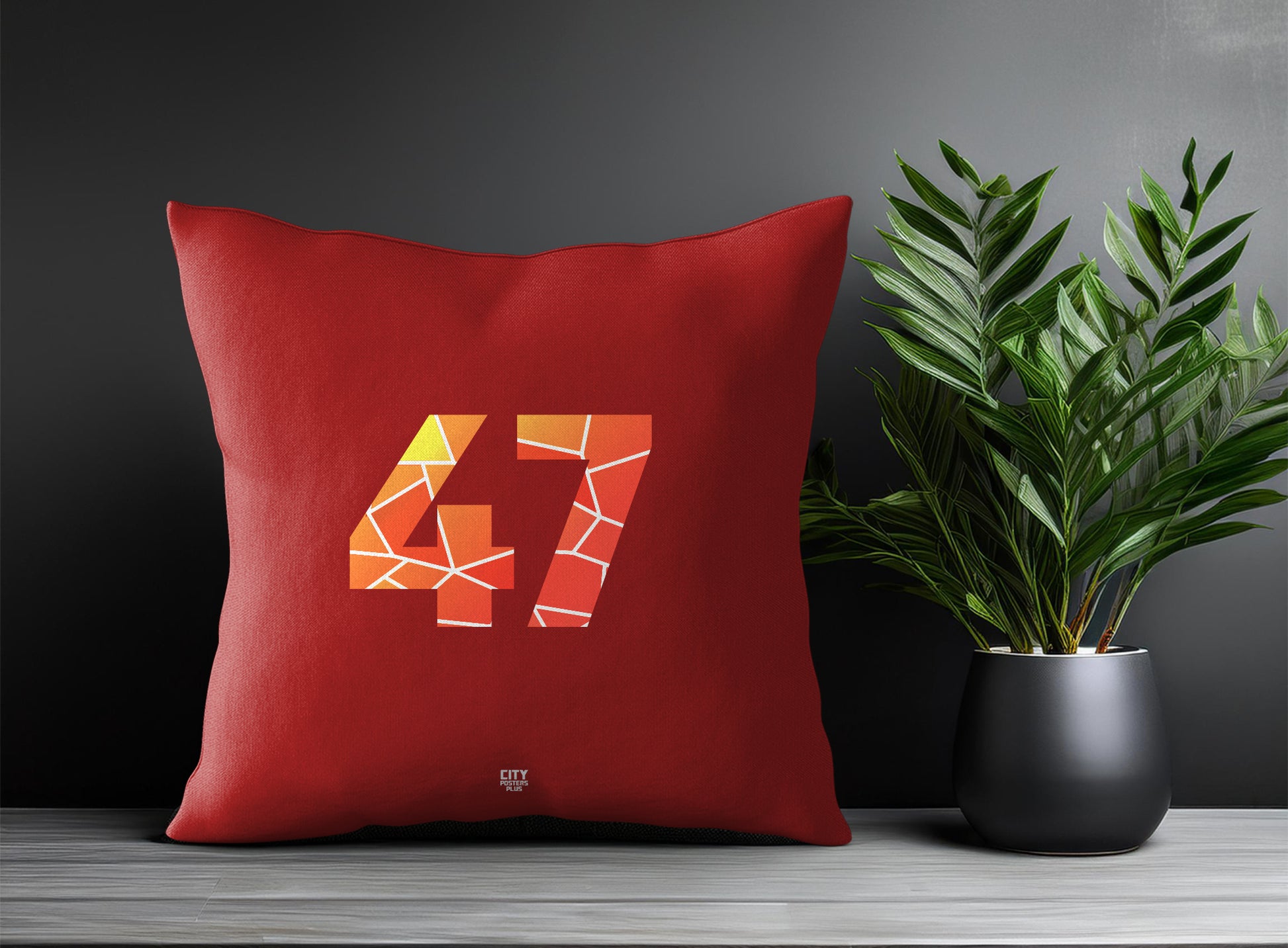 47 Number Pillow Case (Red)