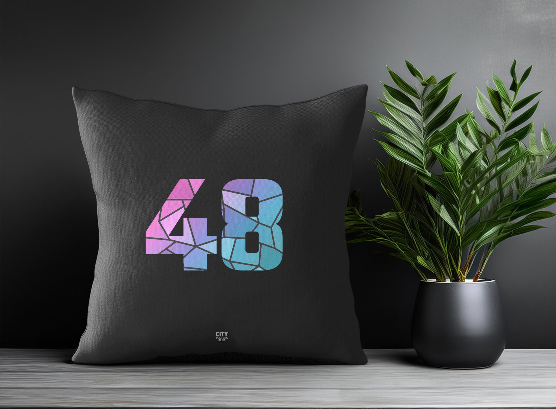 48 Number Pillow Case (Charcoal Grey)