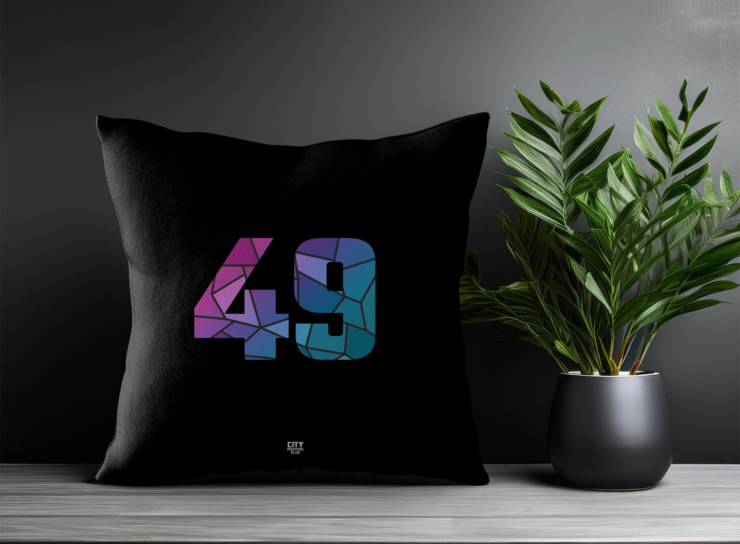 49 Number Pillow Case (Black)