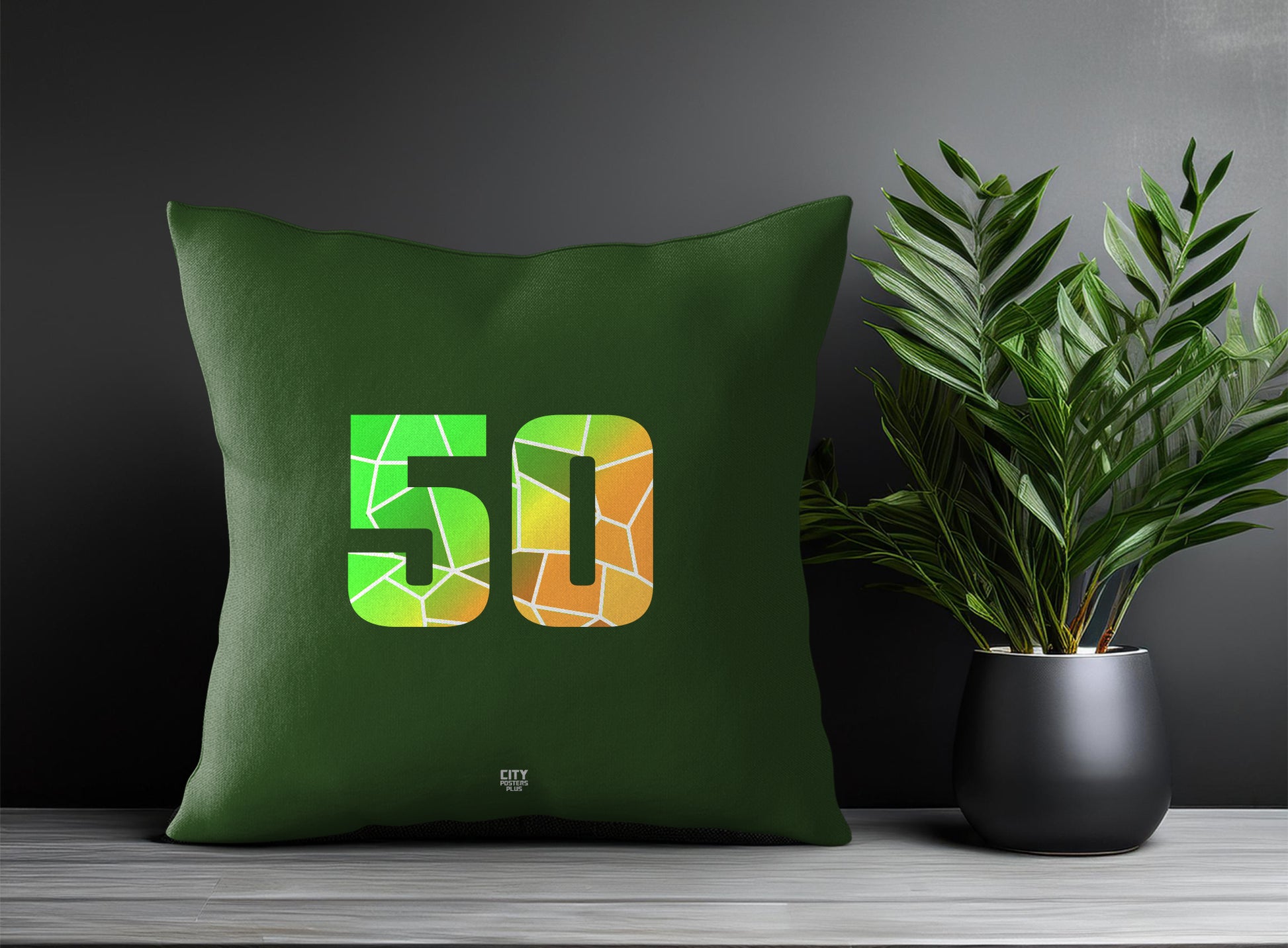 50 Number Pillow Case (Olive Green)