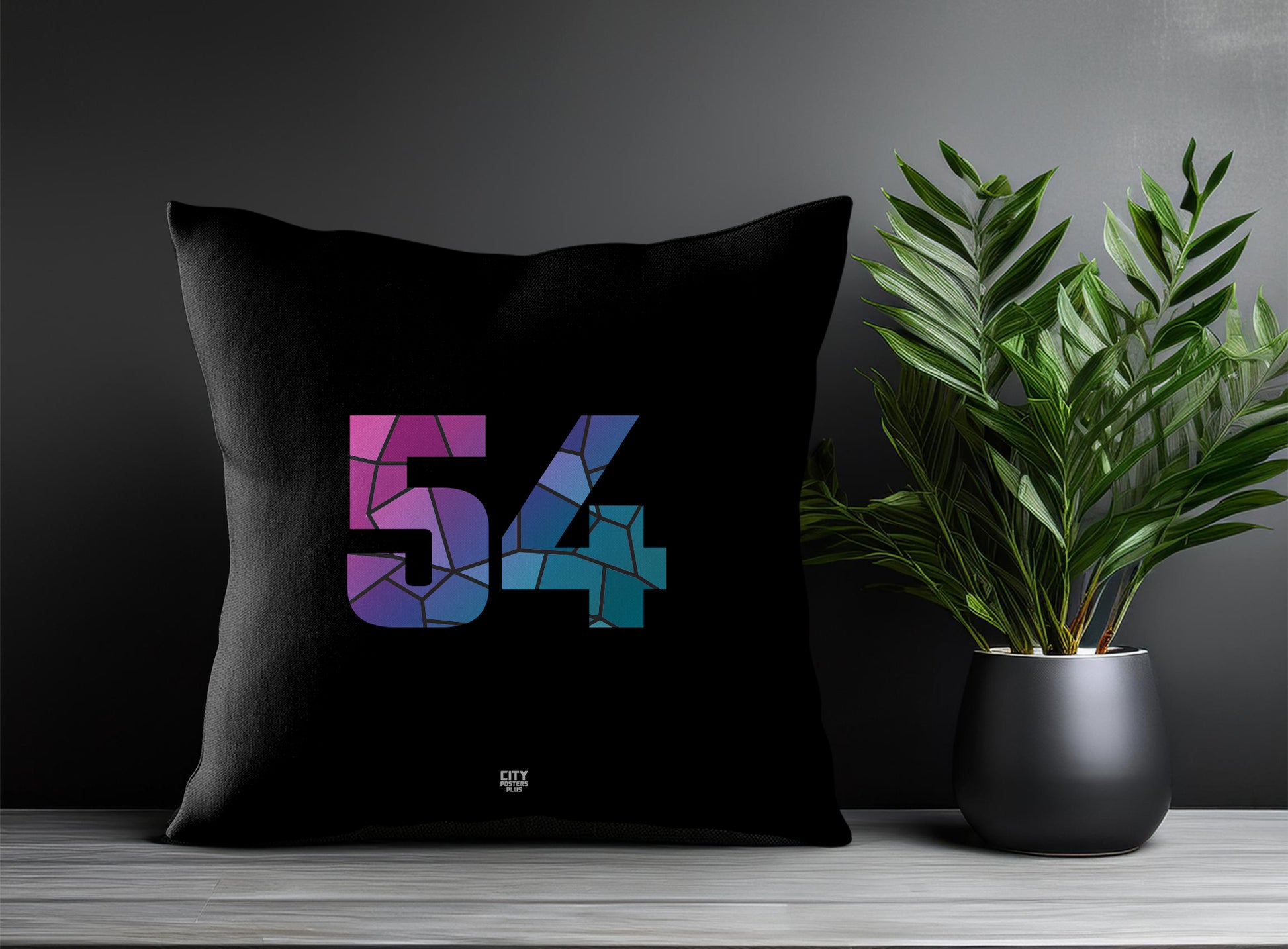 54 Number Pillow Case (Black)