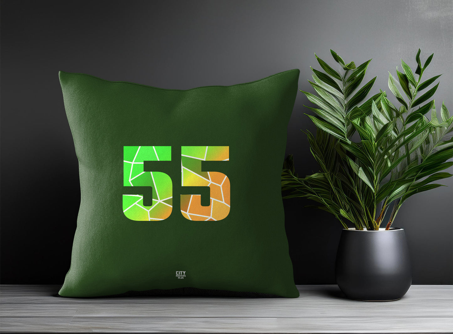 55 Number Pillow Case (Olive Green)