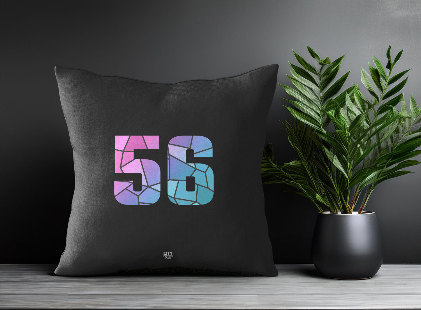 56 Number Pillow Case (Charcoal Grey)