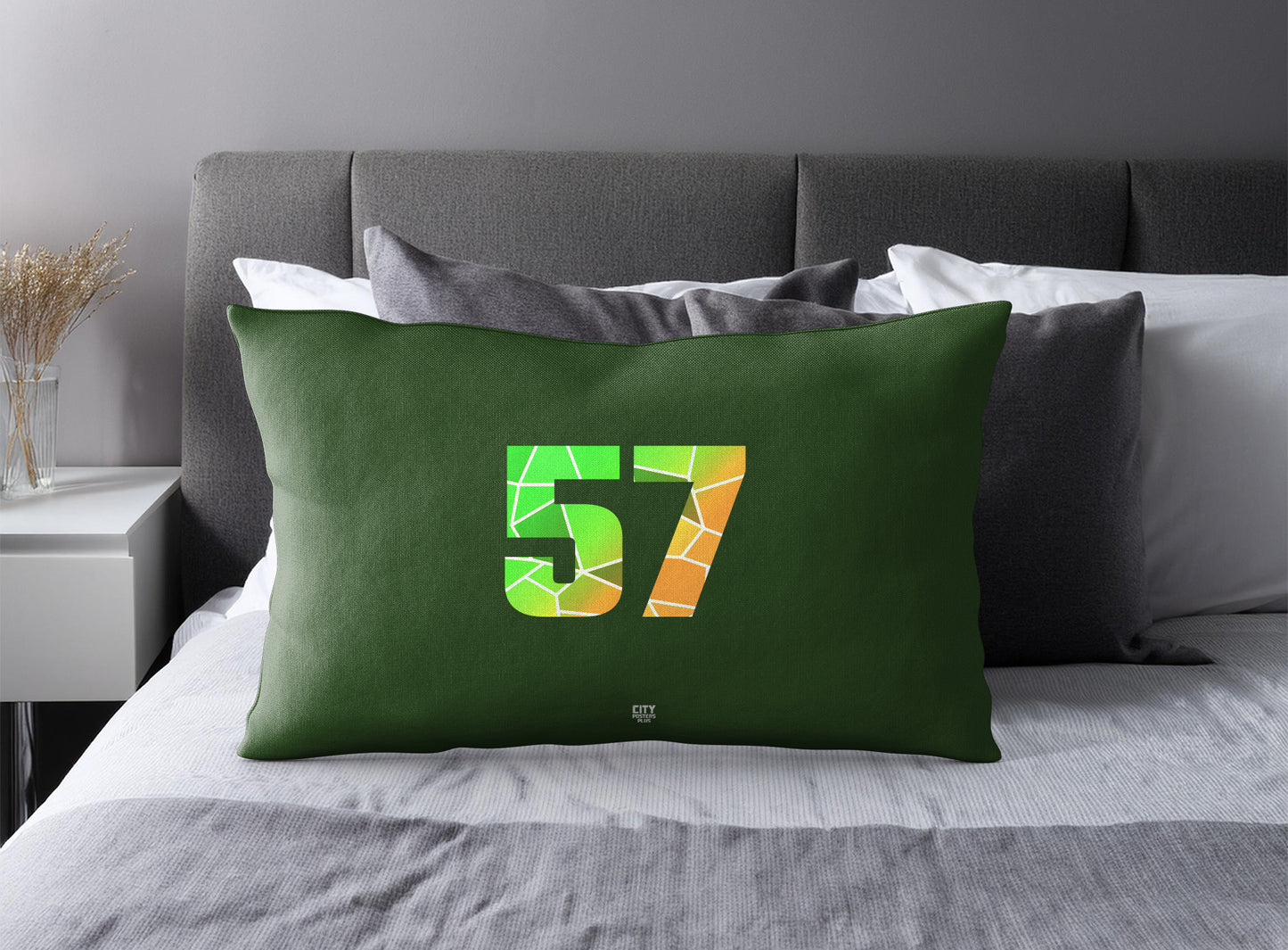 57 Number Pillow Case (Olive Green)