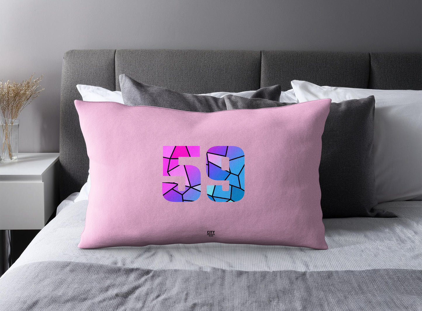 59 Number Pillow Case (Light Pink)