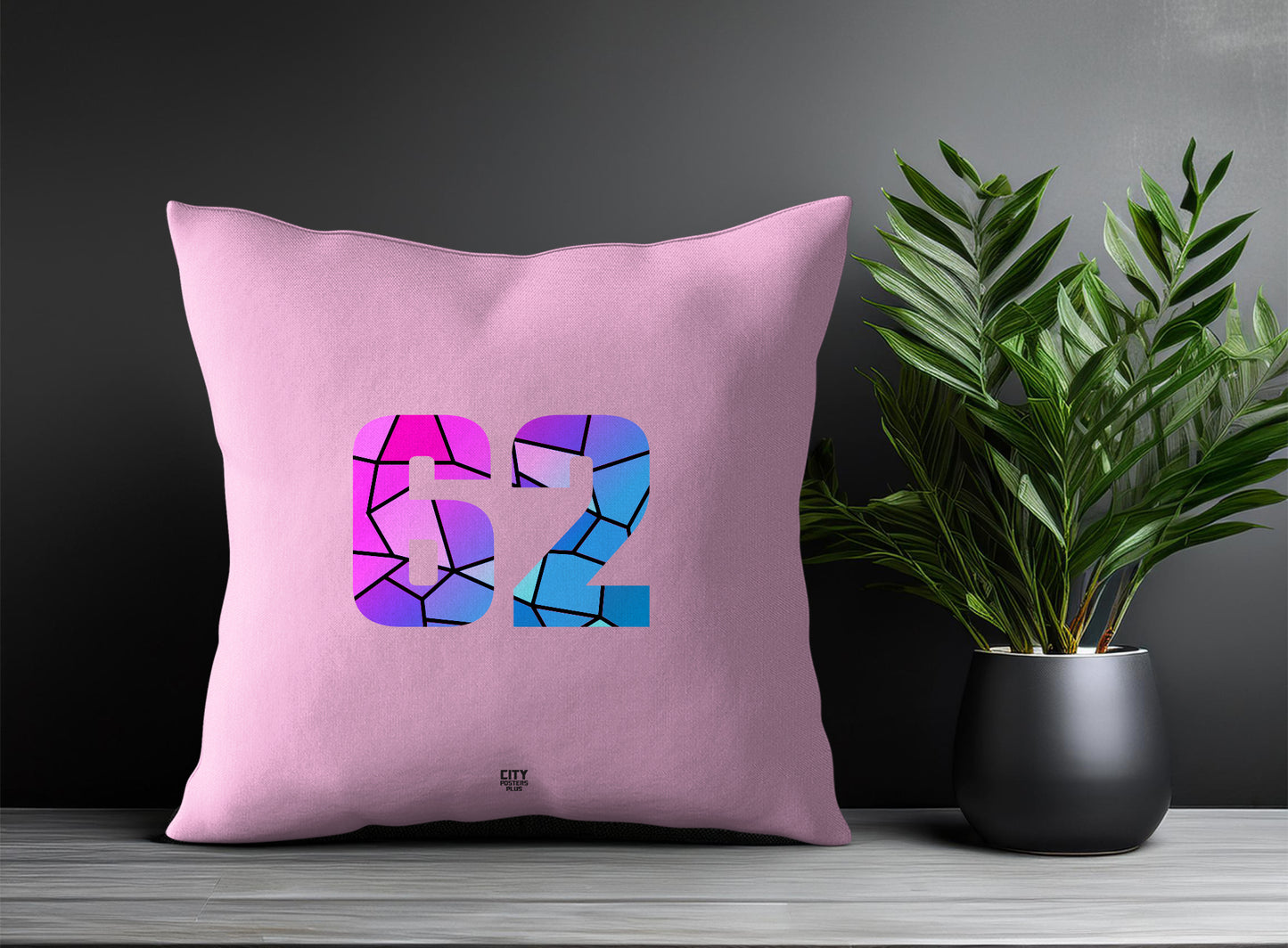 62 Number Pillow Case (Light Pink)