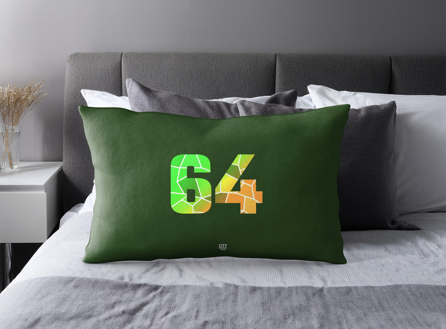 64 Number Pillow Case (Olive Green)