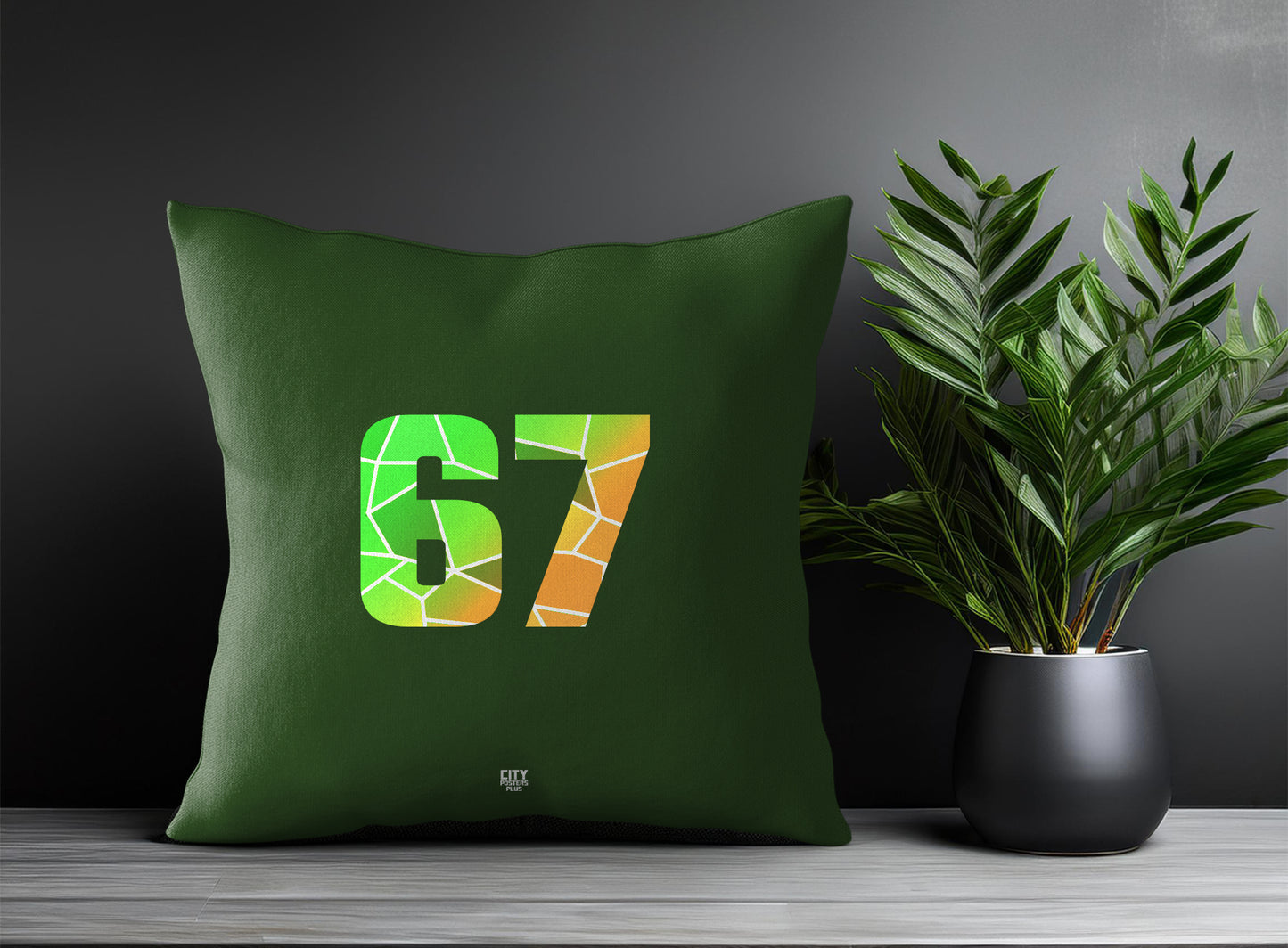 67 Number Pillow Case (Olive Green)