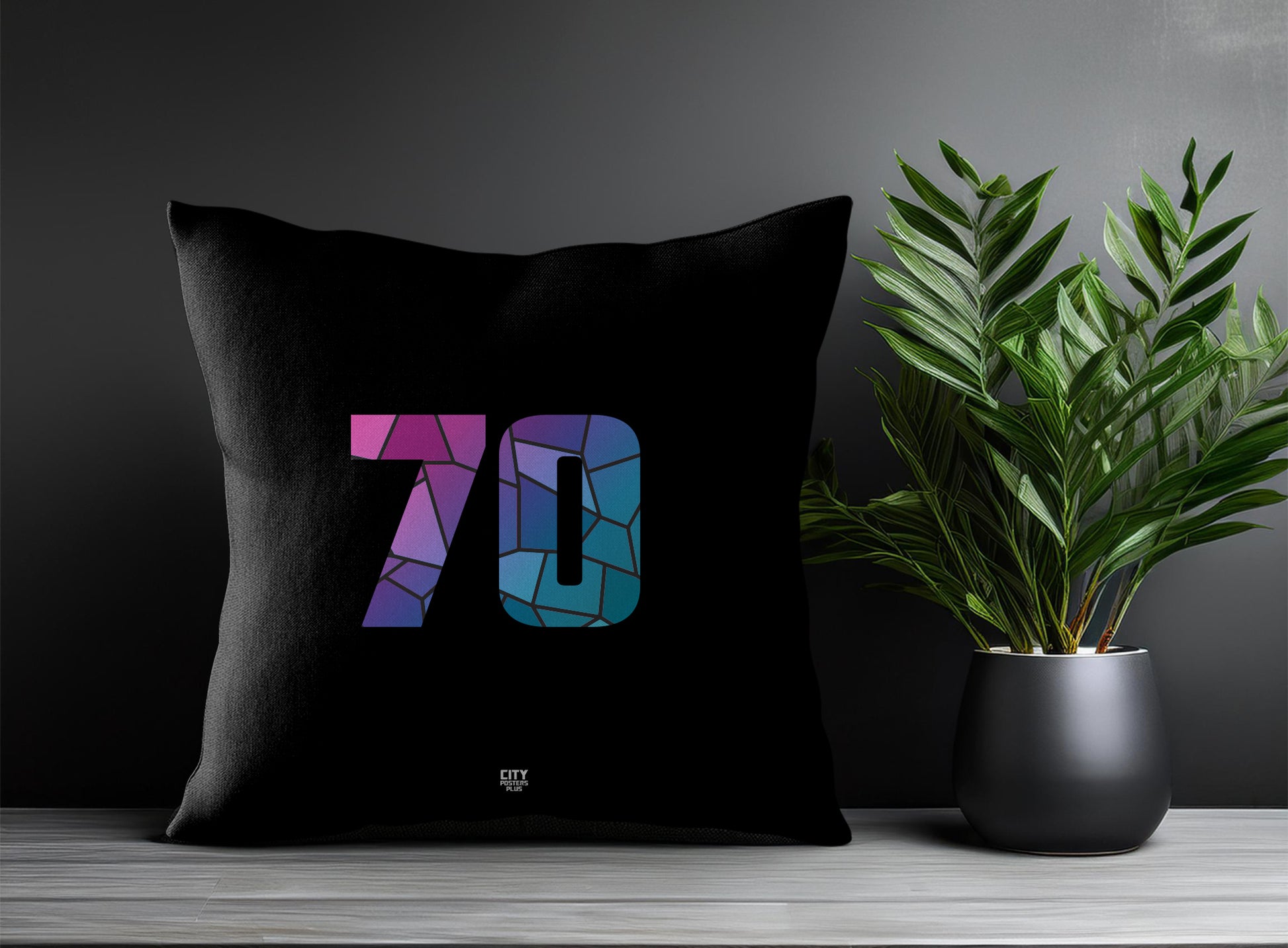 70 Number Pillow Case (Black)