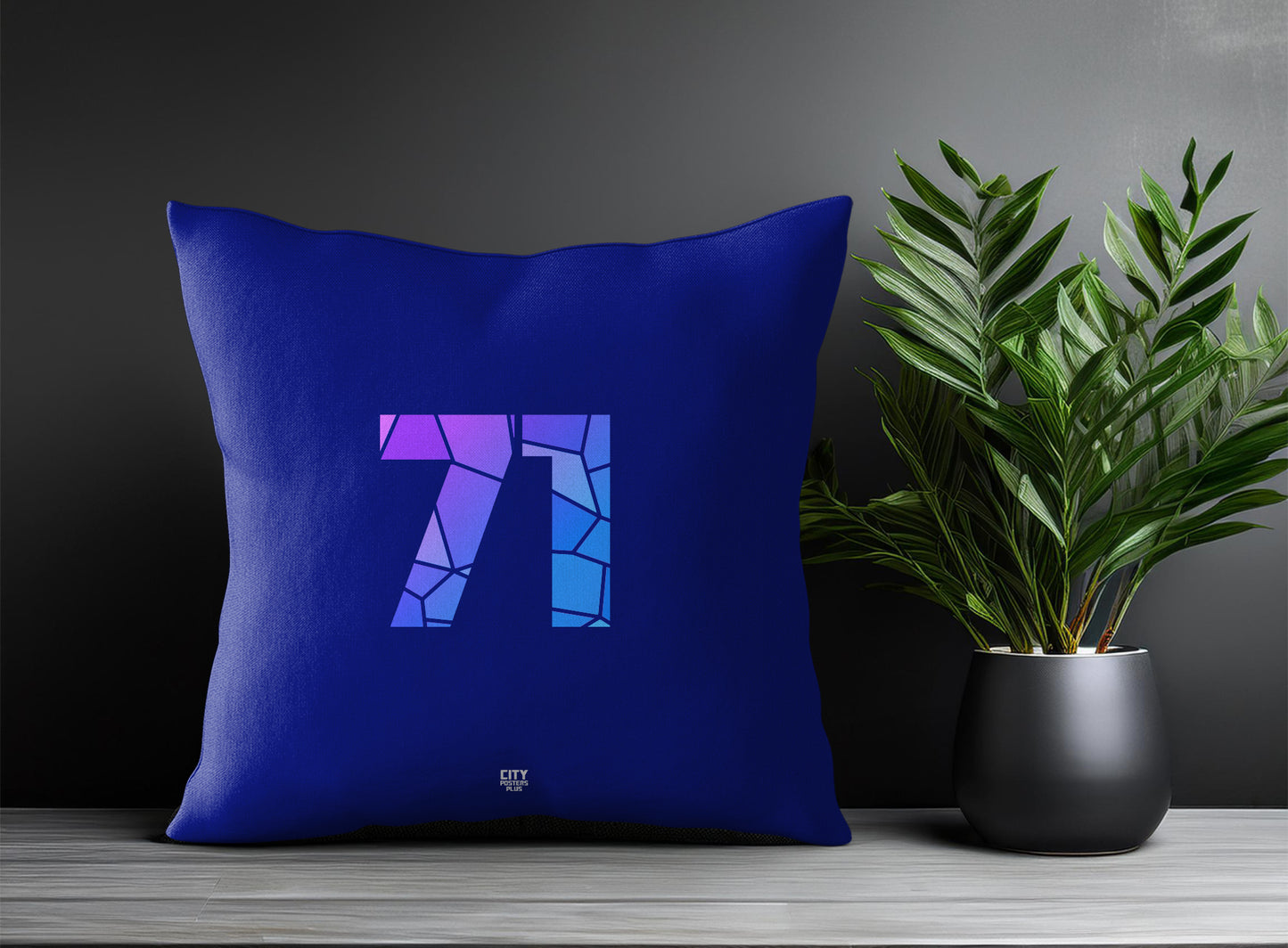 71 Number Pillow Case (Royal Blue)