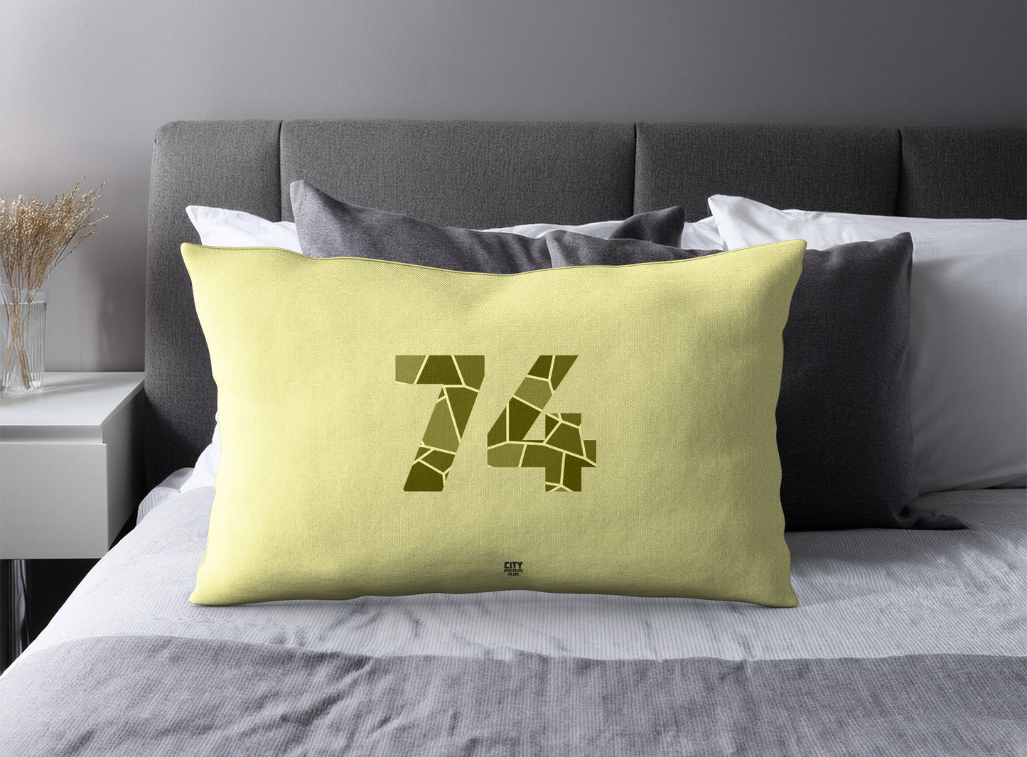 74 Number Pillow Case (Butter Yellow)