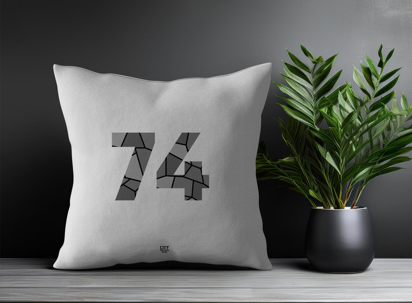 74 Number Pillow Case (Melange Grey)