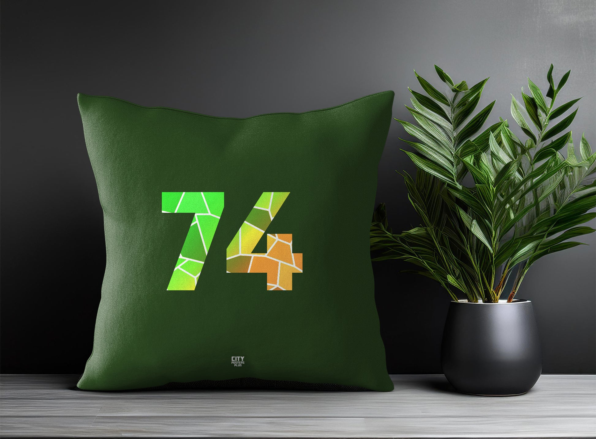 74 Number Pillow Case (Olive Green)