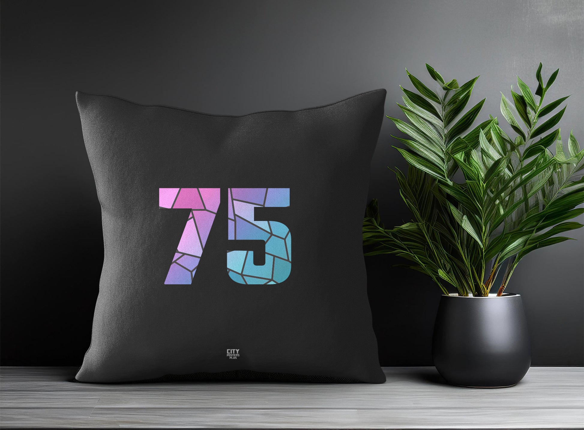 75 Number Pillow Case (Charcoal Grey)