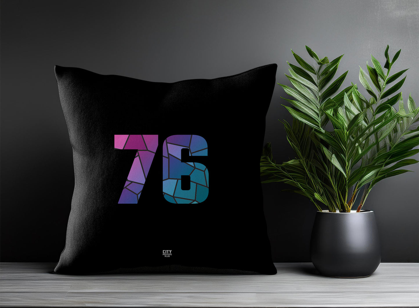 76 Number Pillow Case (Black)