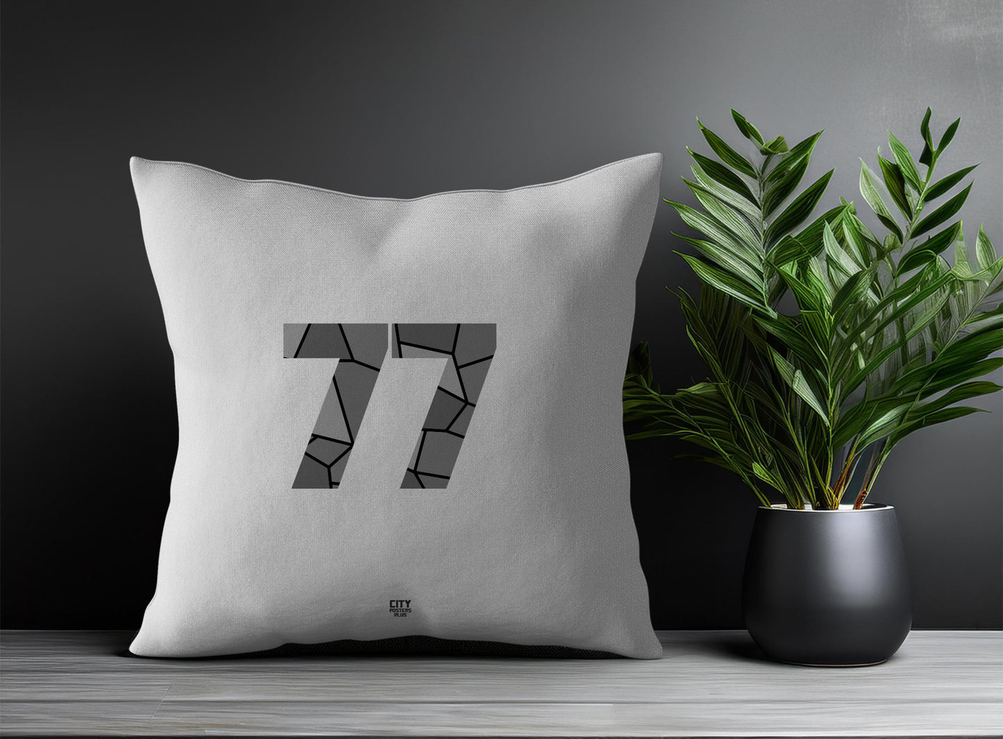 77 Number Pillow Case (Melange Grey)