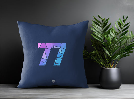 77 Number Pillow Case (Navy Blue)