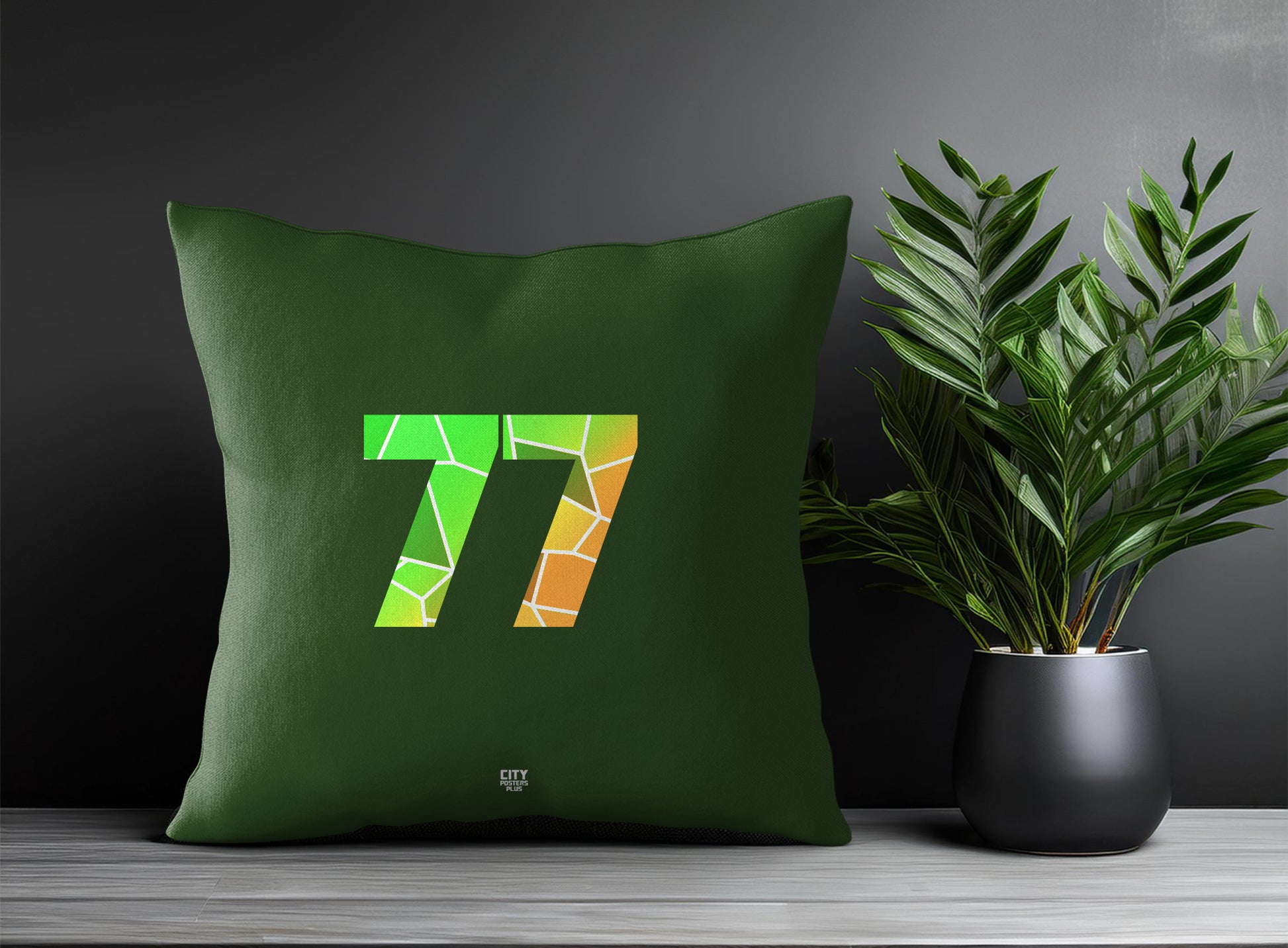 77 Number Pillow Case (Olive Green)